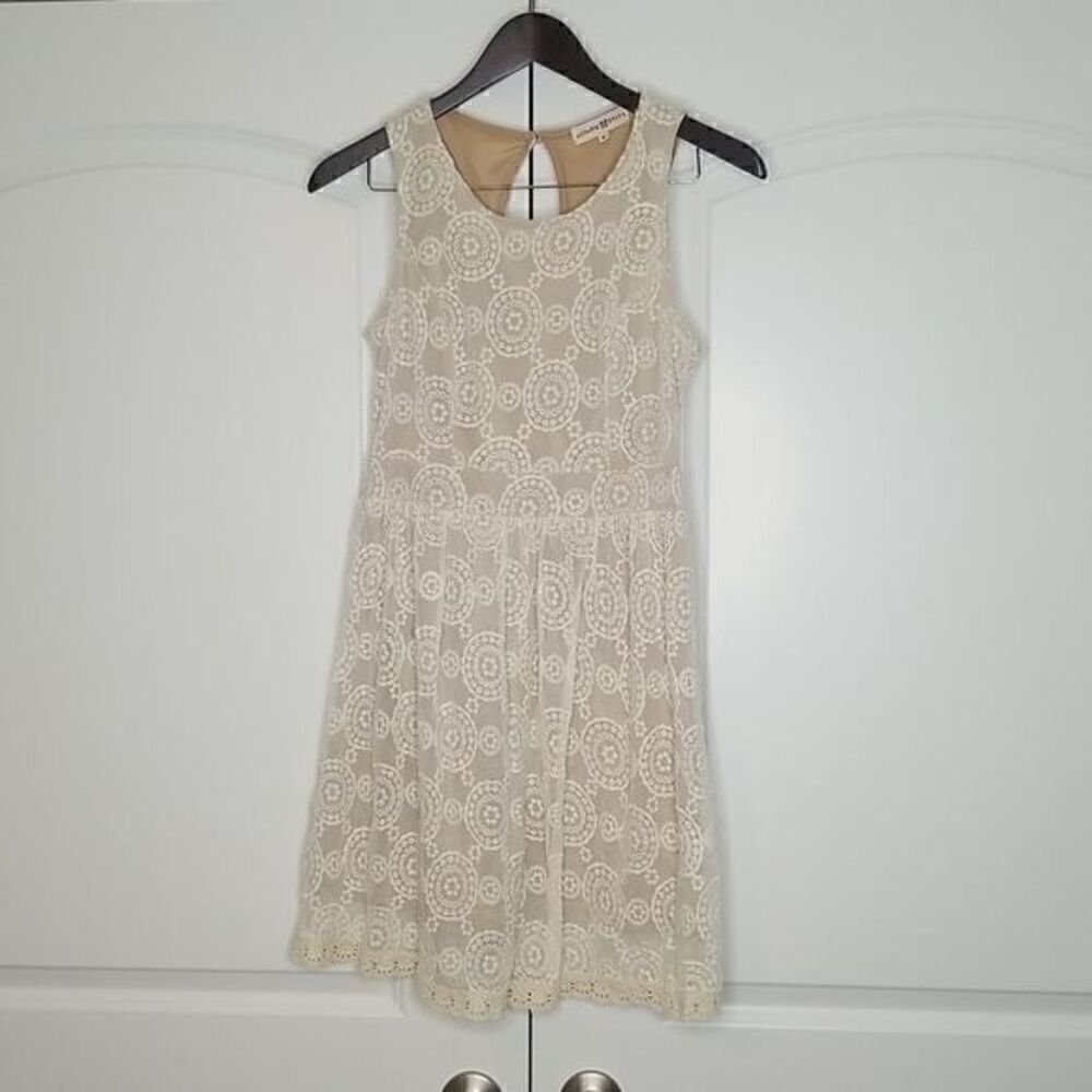 Altar'd State Cream Eyelet A-line Dress